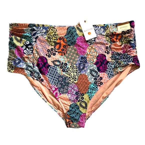 ArteSand Bikini Bottoms Salmagundi Botticelli High Waist Swim Pant NWT PLUS SIZE - Picture 2 of 14